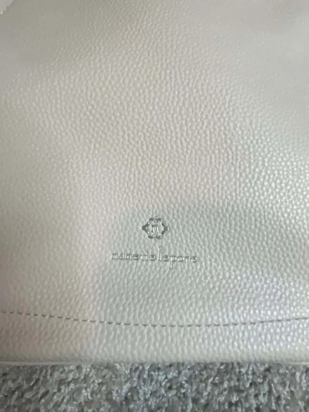 Nanette Lepore Beige Pebbled Faux Leather Crossbody Bag